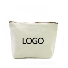 Eco Friendly Printed Logo Cotton Canvas Travel Cosmetic bags cotton Makeup Bag Pouch With Zipper